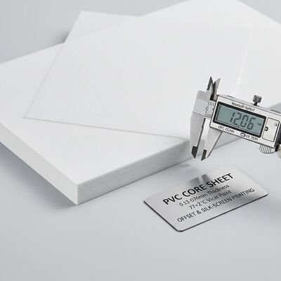 0.12-0.76mm Độ dày Matte Cả hai mặt Bảng lõi PVC với điểm Vicat 77 + 2 °C cho Offset và in màn hình lụa