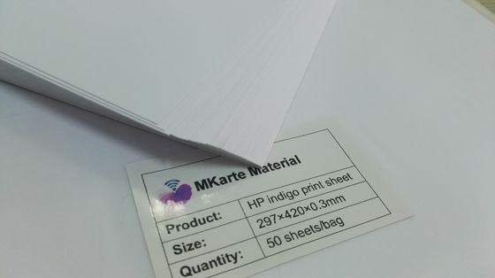 Khổ A4 0,32mm In kỹ thuật số Tấm nhựa PVC Hp Indigo một mặt cho thẻ nhựa