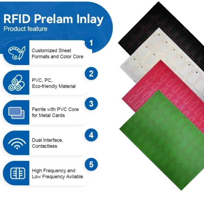 IC Fudad F08 Chip PVC RFID Smart Card Inlay / Prelam Sheets Để sản xuất thẻ RFID